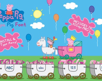 Peppa Pig font, Peppa Pig PNG, Peppa Pig Clipart, Peppa Pig True Type Font