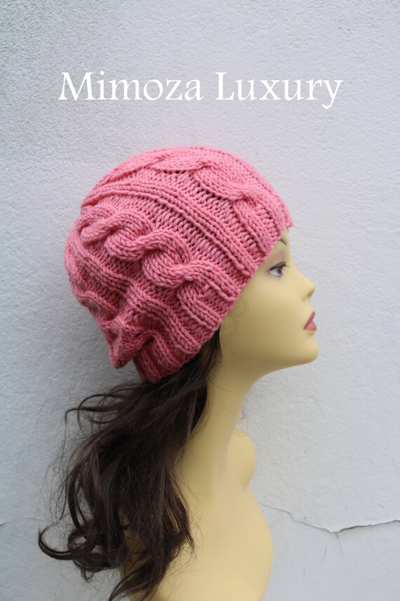 Peach women's Beanie hat, Hand Knitted Hat in peach beanie hat, knitted cap, knitted men's, women's beanie hat, winter beanie, peach ski hat