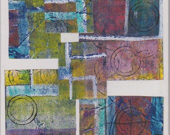Part Two : Created from one abstract painting cut and collaged into two