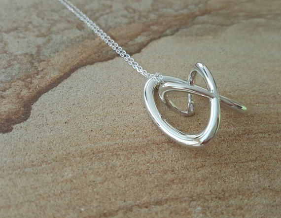 3d Music Necklace - "Cradle" - Original Sterling Silver Pendant - Fifth Octave Harmony - Techniflow Soundstill Series