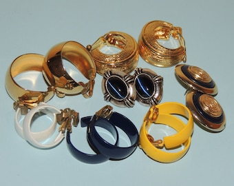 7 Pr Vintage Earrings TRIFARI, Liz Claiborne, Avon, Direction One Clip and Pierced