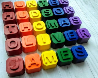 Personalised Name Crayons, Crayon Gift, Birthday Gift,Children's Gifts, Party Favours, Personalised Name, Alphabet Crayons, Recycled Crayons