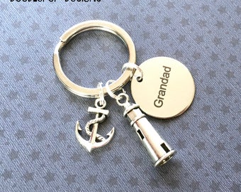 Grandad gift - Grandad keyring - Birthday gift for Grandad - Lighthouse keyring - Grandad keychain - Nautical gift - Anchor keychain - UK