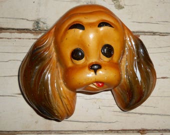 Vintage Chalk Puppy Wall Hanging. Miller Studio's Chalk Dog Wall Hanging