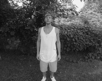 55/45% Hemp/Organic Cotton "Raw Cut" Tank Top