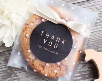Wedding cookie favor bags -20 white polka dot/lightly frosted gift craft wedding candy cookie party self seal #Lillibon