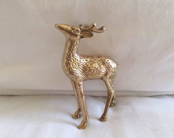 Vintage Solid Brass Deer Figurine