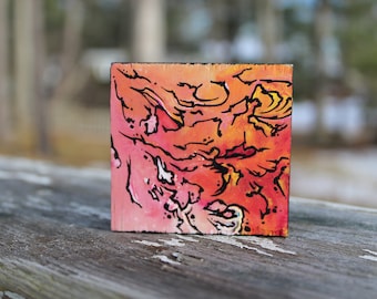 Abstract Mini Painting: Fire