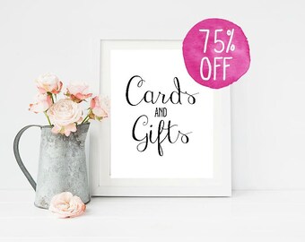 Cards and Gifts Sign, Wedding Signs, Wedding Sign, Wedding Prints, Wedding Decor, Printable Wedding, SALE, Cards and Gifts Wedding Sign,