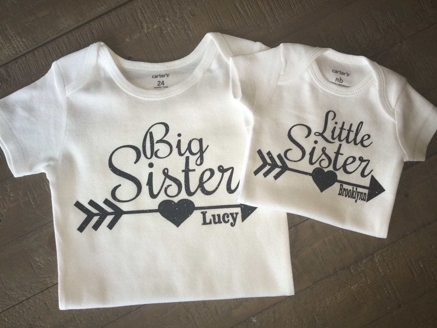 Personalized Big Sister Little Sister Shirt Set