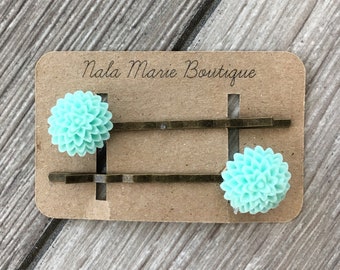 Antique Aqua Bobby Pins