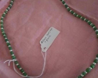 Green cat eye necklace 24 inch