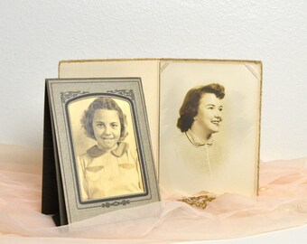 vintage two sepia photographs