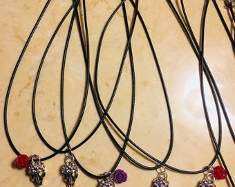 Purple vulture necklace