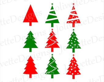 Christmas Trees, Tree, Ornaments, Lights, Clip Art, Clipart, Design, Svg Files, Png Files, Eps, Dxf, Pdf, Silhouette Files, Cricut File, Cut