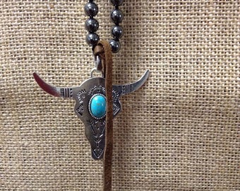 Hand-Tied Longhorn Necklace
