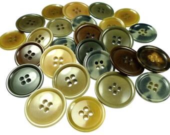 Buttons plain janes, grey and brown basics