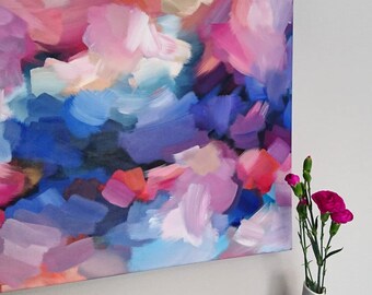 Large Abstract Art. Original Acrylic Painting on Box Canvas 24" x 20". Gallery Wrapped Canvas. Ready to Hang. FREE SHIPPING to UK