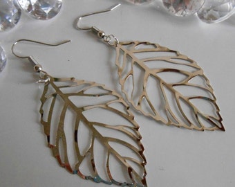 Leaves watermarked Silver earrings