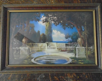 R. Atkinson Fox Lithograph Old Wood Frame