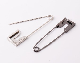 gunmetal Brooch Pins silver Larger Safety Pins Kilt Pins Big Pins Safety Pins Findings charm pin
