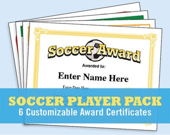 soccer certificates editable soccer awards templates child