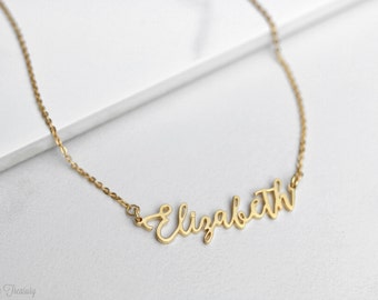 modern name necklace - name necklace - lettering necklace - wedding necklace - modern font necklace - calligraphy name necklace