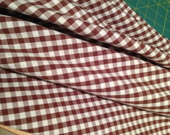 Brown Check Gingham Check 100% Cotton Fabric