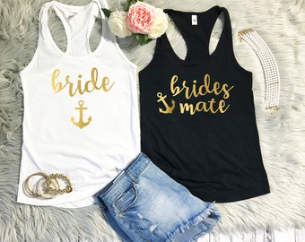 Nautical Bachelorette Party Tanks, Bachelorette Party Shirts, Beach Bachelorette Party Shirts, Nautical Bachelorette Party, Bride Shirt, B71