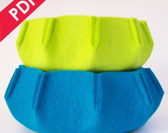 Sewing Pattern PDF - URCHIN 3mm Wool Felt Nesting Bowl Set