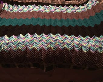 Multicolored twin size afghan
