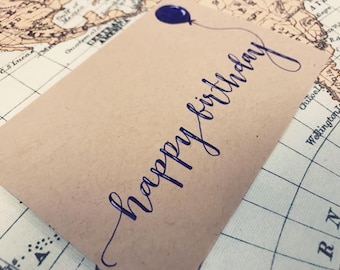 Handmade Birthday Card! Custom Calligraphy Card!