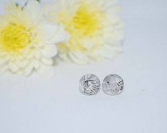Grey Skies Handmade lampworked Glass Stud Earrings