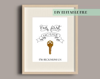 Our First House Apartment Home Or Place Printable Key Frame Art Our First House Apartment Home Or Place Printable Key Frame Art
