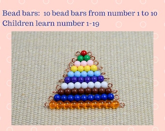Montessori learning numbers bead bars | learning toy | Montessori materials for Math | Montessori at home | preschooler