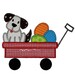 Instant Download Puppy and Easter Eggs in a Wagon Machine Embroidery Applique Design 5x7 and 6x10