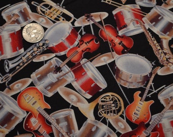 David Textiles fabric MUSICAL INSTRUMENTS