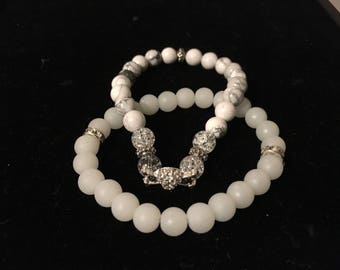 Natural White howlite gemstone round