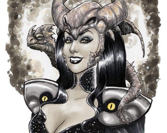 Dragon Sorceress Queen Fantasy Copic Marker sketch