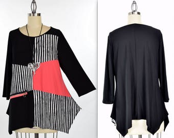 Free Shipping, Dare2bstylish Artsy tunic, Abstract tunic, Plus size tunic, Small to 3XL. Mix and Match Beauty.