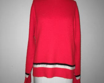 Vintage 70s Cherry Red Knit Sweater
