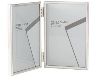 Silver Plated Folding Picture Frames 4 x 6"