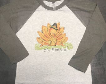 Im stuffed turkey raglan tee