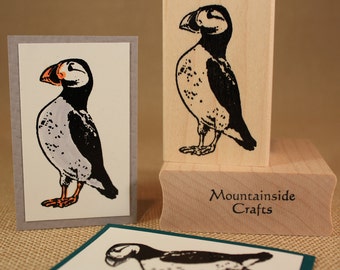 ATLANTIC PUFFIN- Wood Mounted Rubber Stamp (MCRS 24-06)