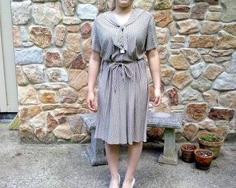 1940s dress, vintage, dress, secretary dress, sailor dress, 40s dress, M, L