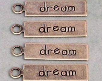 Dream Affirmation Charm, Antique Silver, Trinity Brass, 4 Pc. AS301