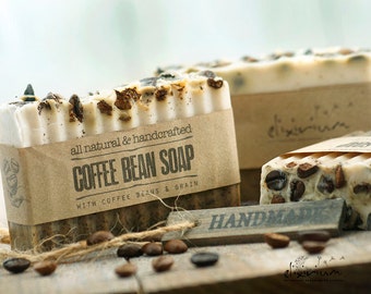 COFFEE BEAN Organic Soap • Coffee Soap Bar,Organic Soap, Vegan Soap, All Natural Soap, Handmade Soap, Anti Cellulite soap, Rustic Vegan soap