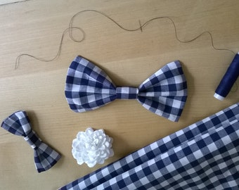 Blue Gingham Bow Barrette