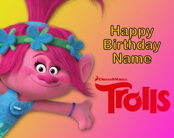 Trolls Poppy Edible Image Cake Topper Personalized Birthday 1/4 Sheet