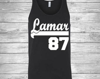 Kendrick Lamar 87 Jersey Tank Shirt Unisex Ladies V-Neck Tank Long Sleeve Trending Hip Hop K Dot Bae Crush Fan